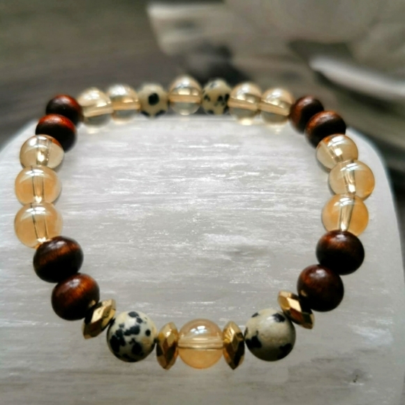 Dalmatian Jasper 8mm Bracelet - Picture 1 of 1